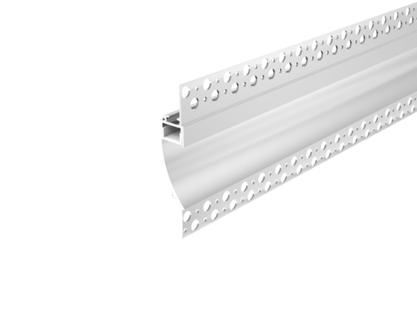 Asymmetrical Recessed trim-less Aluminum LED Profile w/diffused cover and flange for continuous runs
