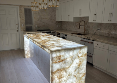 Illuminated Chrystallo Counter and Waterfall